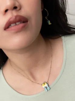 Birds in Love Necklace – Blue Warbler>NACH BIJOUX