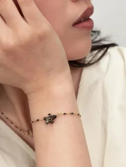Black Erine Flower Beaded Bracelet>NACH BIJOUX New