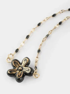 Black Erine Flower Beaded Bracelet><noscript><img width=