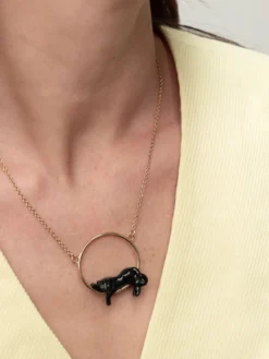 Black Panther Round Necklace>NACH BIJOUX Hot