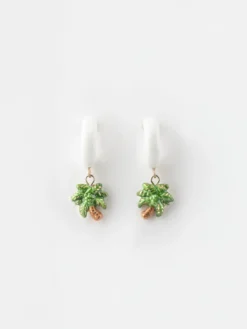 Boucles d'oreilles blanches palmier>NACH BIJOUX