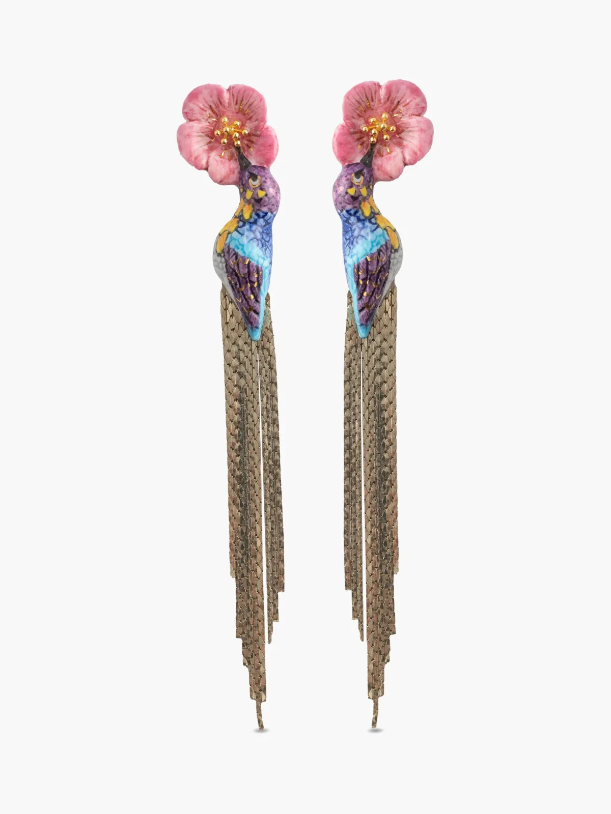 Boucles d'oreilles colibri d'Anna à franges>NACH BIJOUX Best