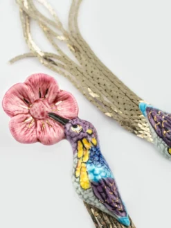 Boucles d'oreilles colibri d'Anna à franges><noscript><img width=