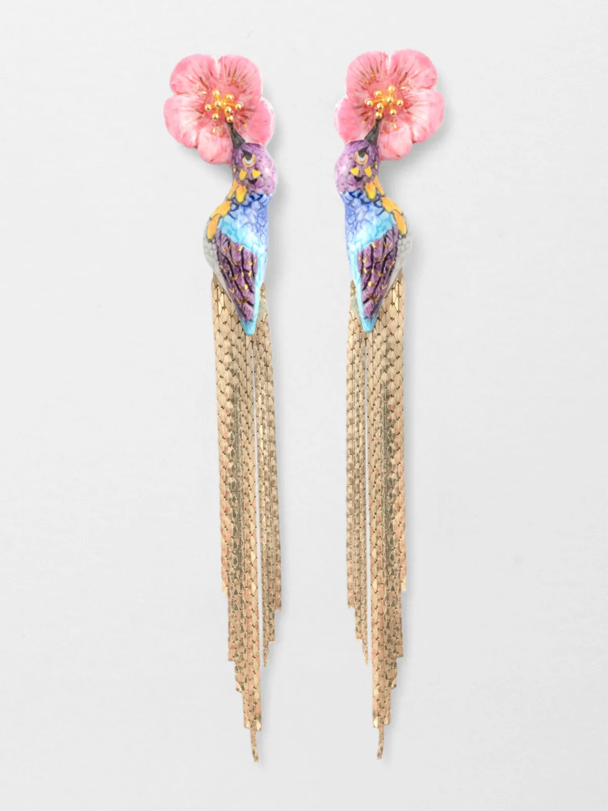Boucles d'oreilles colibri d'Anna à franges>NACH BIJOUX Best