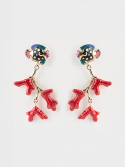 Boucles d'oreilles corail et poisson>NACH BIJOUX Online