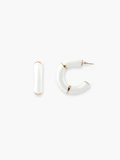 Boucles d’oreilles créoles bambou blanc>NACH BIJOUX Outlet