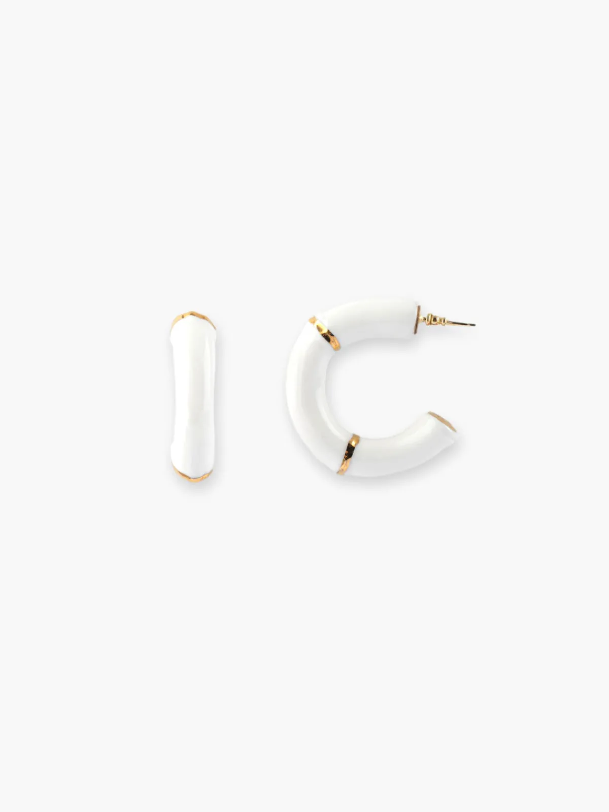 Boucles d’oreilles créoles bambou blanc>NACH BIJOUX Outlet