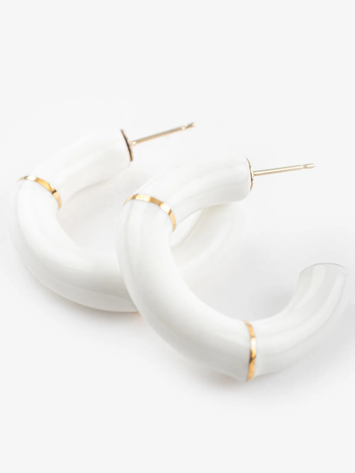 Boucles d’oreilles créoles bambou blanc>NACH BIJOUX Outlet