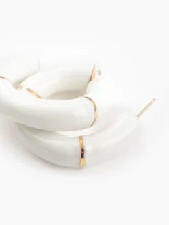 Boucles d’oreilles créoles bambou blanc><noscript><img width=
