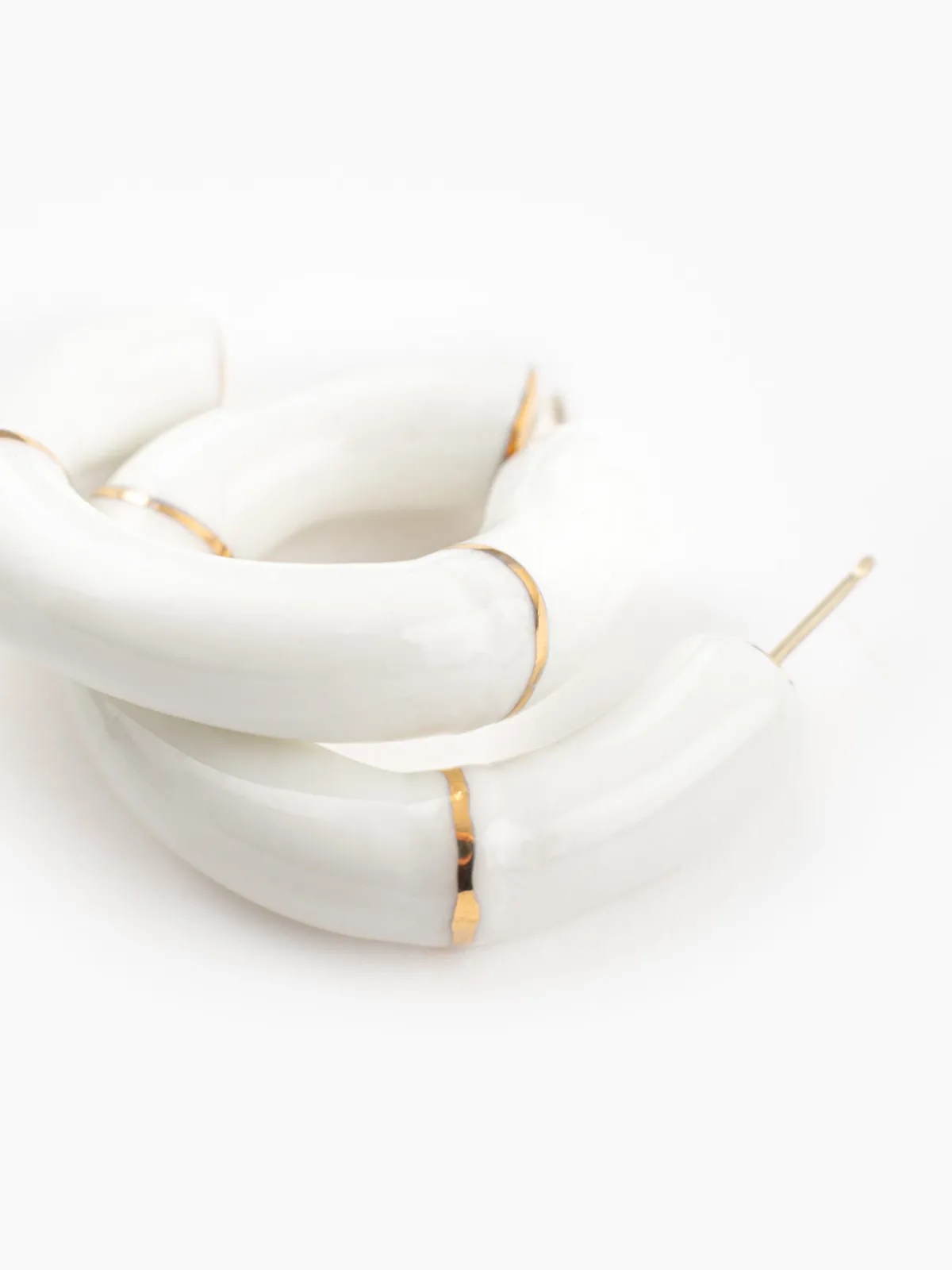 Boucles d’oreilles créoles bambou blanc>NACH BIJOUX Outlet