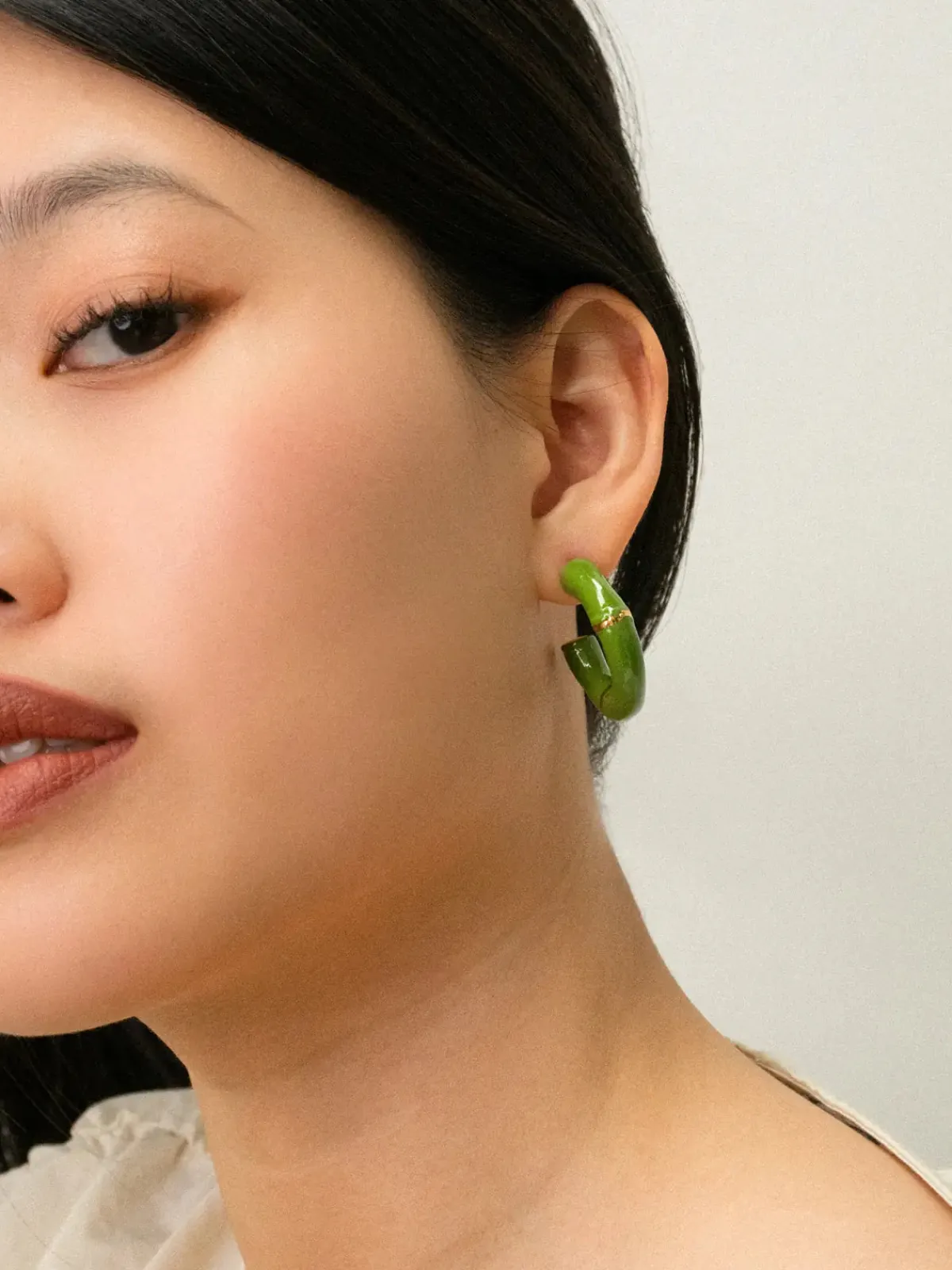 Boucles d’oreilles créoles bambou vert>NACH BIJOUX Clearance