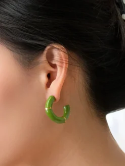 Boucles d’oreilles créoles bambou vert><noscript><img width=