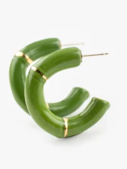Boucles d’oreilles créoles bambou vert><noscript><img width=