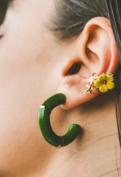 Boucles d’oreilles créoles bambou vert><noscript><img width=