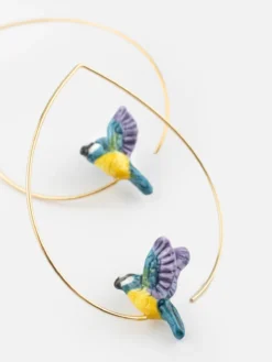 Boucles d'oreilles créoles mésange en vol><noscript><img width=