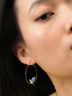 Boucles d'oreilles créoles mésange en vol><noscript><img width=