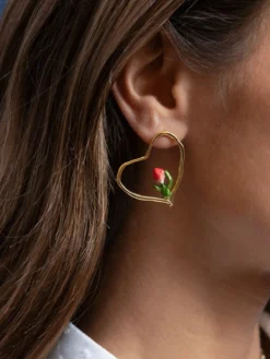 Boucles d’oreilles cœur Tulipe>NACH BIJOUX Sale