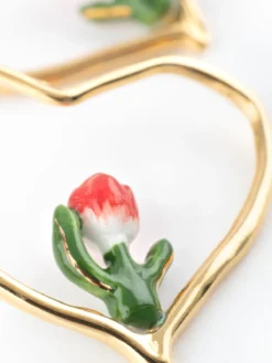 Boucles d’oreilles cœur Tulipe><noscript><img width=