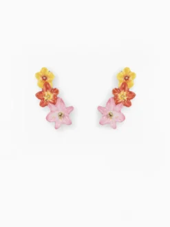 Boucles d’oreilles ear cuff fleurs tropicales>NACH BIJOUX Online
