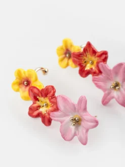 Boucles d’oreilles ear cuff fleurs tropicales><noscript><img width=