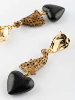 Boucles d'oreilles guépard - Premier amour><noscript><img width=