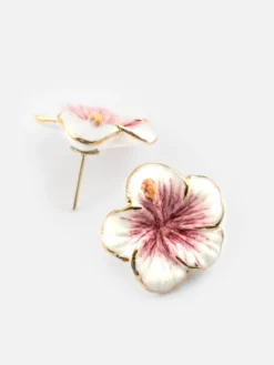 Boucles d'oreilles hibiscus><noscript><img width=