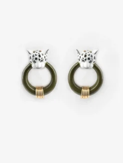 Boucles d'oreilles léopard blanc et doré>NACH BIJOUX Outlet