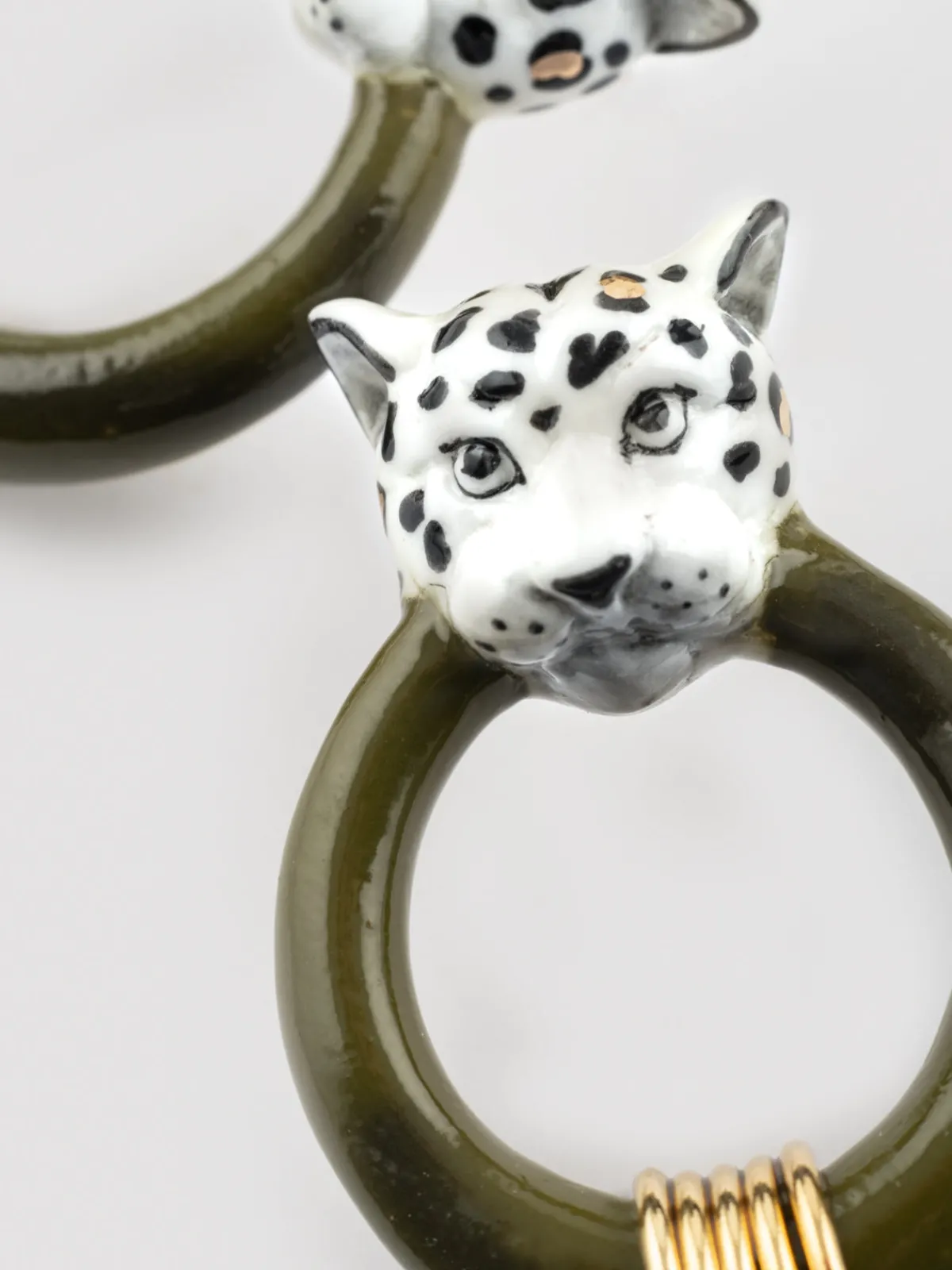 Boucles d'oreilles léopard blanc et doré>NACH BIJOUX Outlet