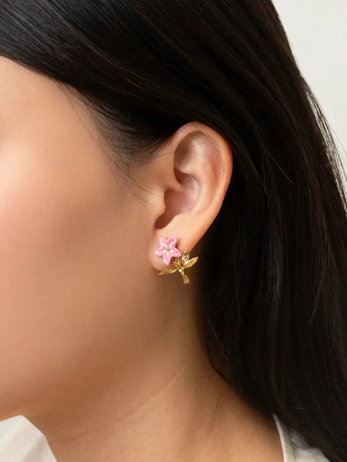 Boucles d’oreilles lys rose>NACH BIJOUX Discount