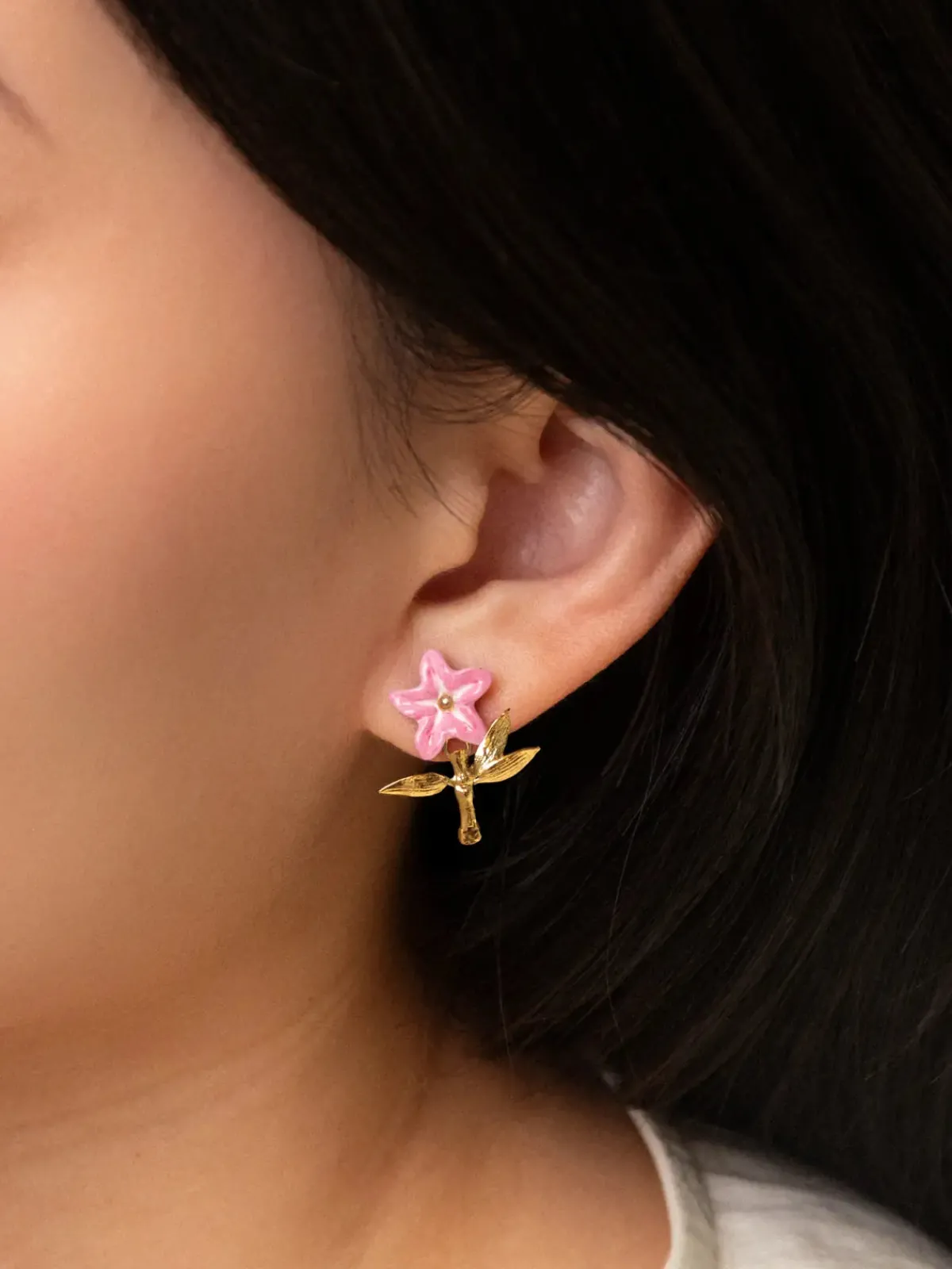 Boucles d’oreilles lys rose>NACH BIJOUX Discount