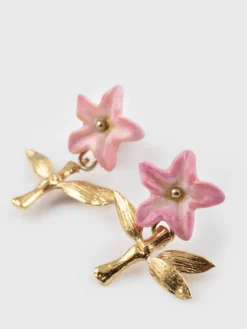 Boucles d’oreilles lys rose><noscript><img width=
