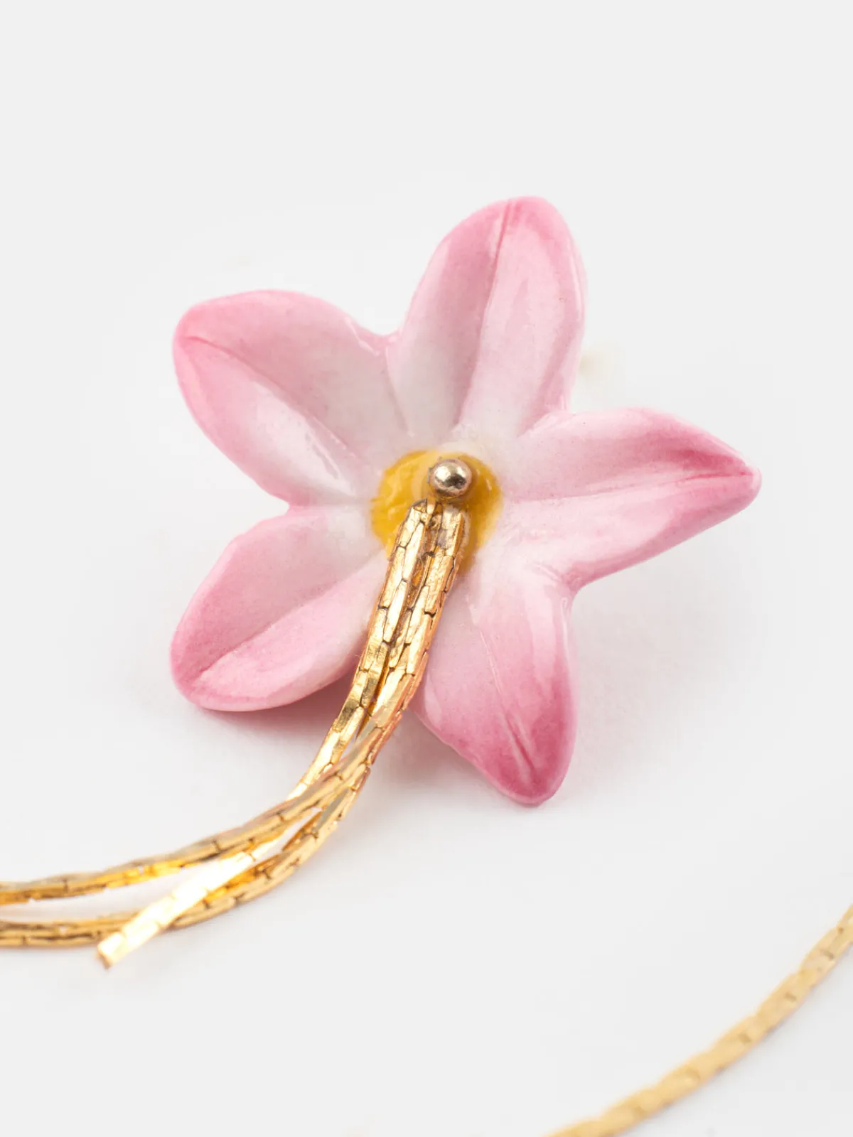 Boucles d’oreilles lys rose à franges>NACH BIJOUX Clearance