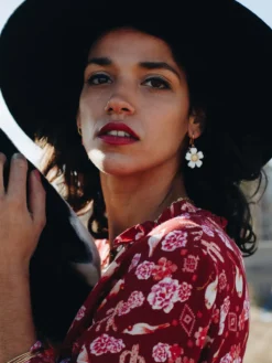 Boucles d'oreilles oiseau et fleur>NACH BIJOUX Clearance