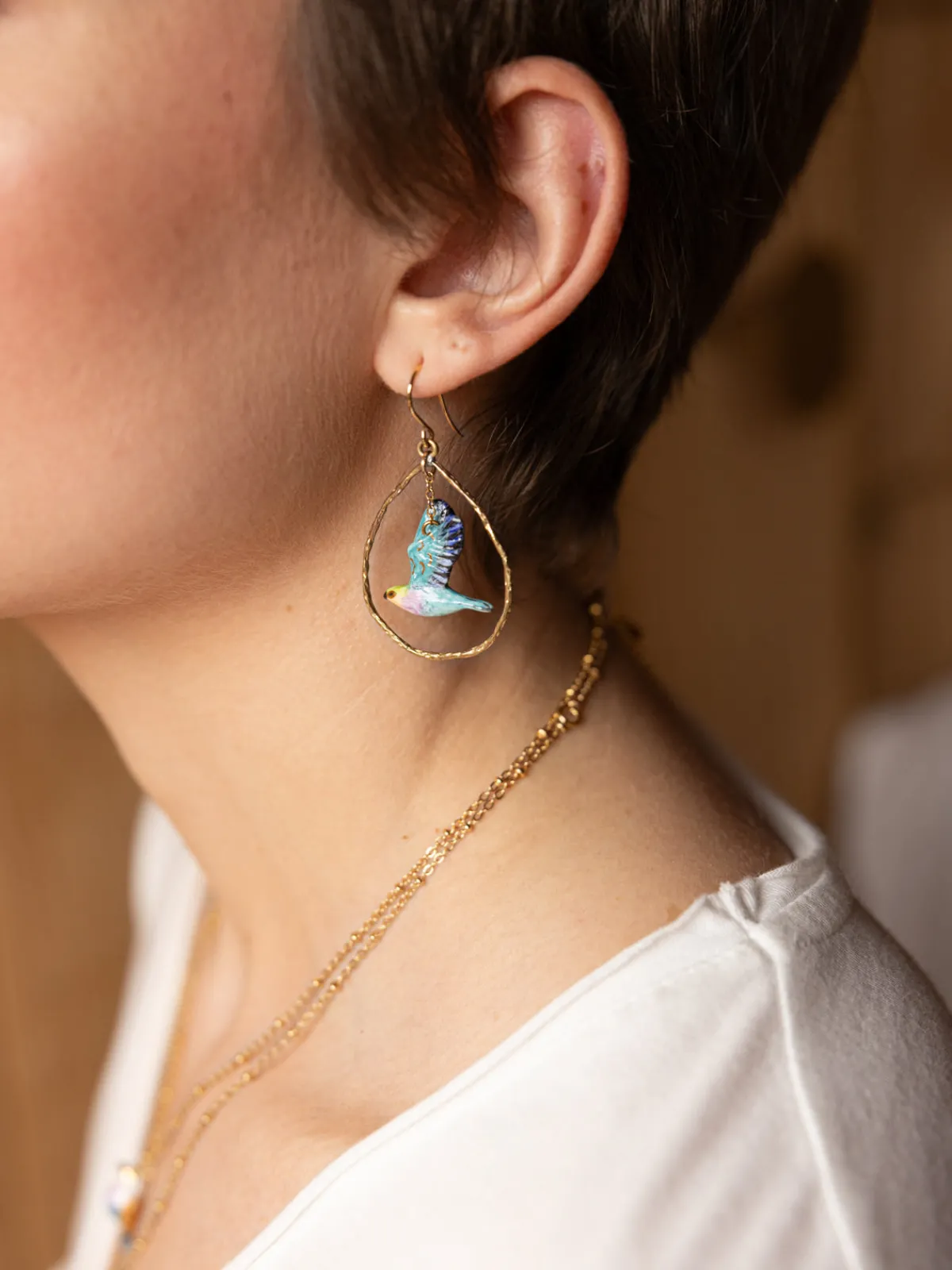 Boucles d'oreilles oiseau volant>NACH BIJOUX
