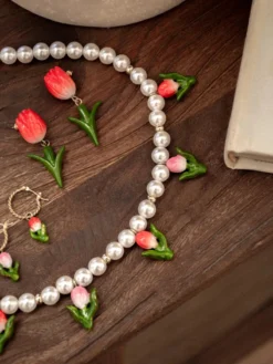 Boucles d’oreilles pendantes Tulipe><noscript><img width=