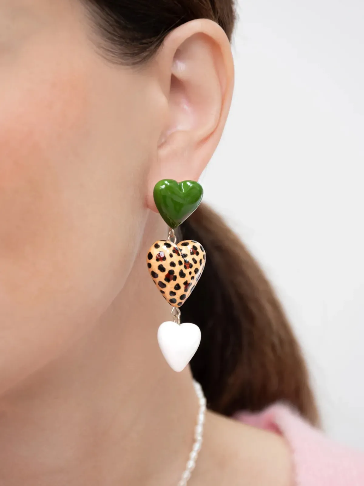 Boucles d'oreilles pendantes triples cœurs>NACH BIJOUX New