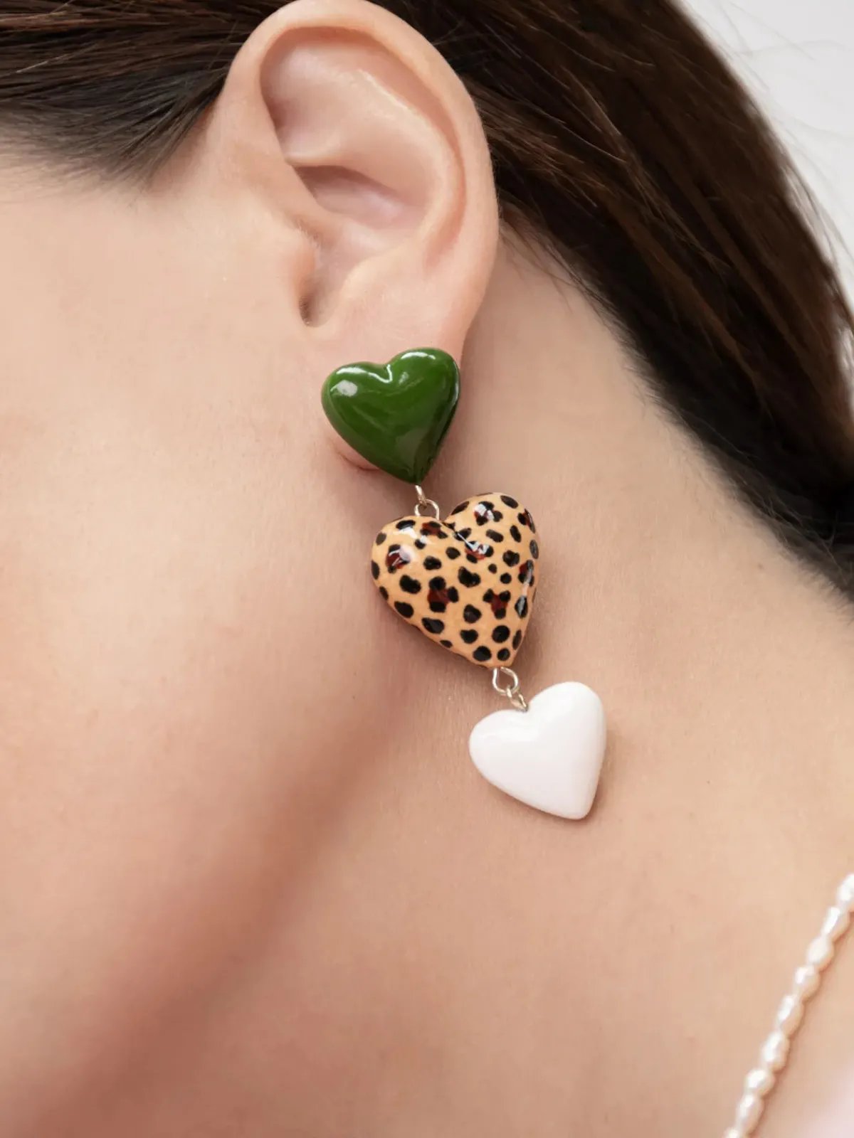 Boucles d'oreilles pendantes triples cœurs>NACH BIJOUX New