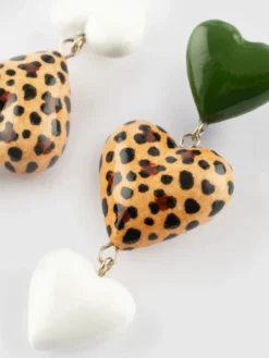 Boucles d'oreilles pendantes triples cœurs><noscript><img width=