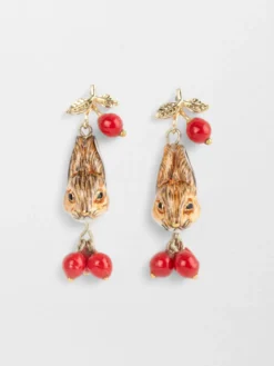 Boucles d'oreilles pendantes lapin et baies>NACH BIJOUX Discount
