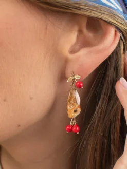 Boucles d'oreilles pendantes lapin et baies>NACH BIJOUX Discount