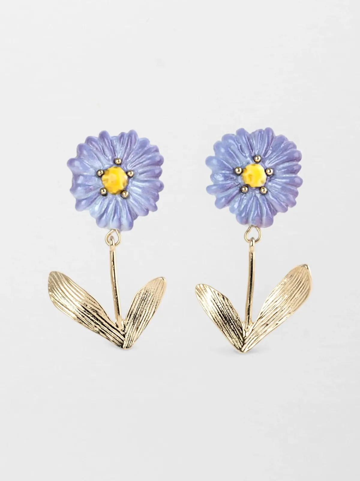 Boucles d'oreilles pendantes anémone bleue>NACH BIJOUX Online