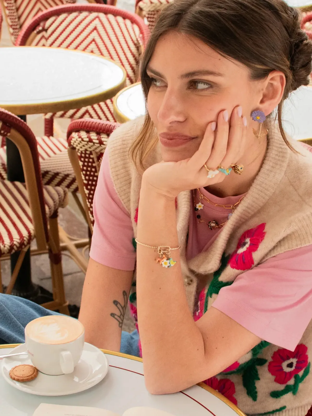 Boucles d'oreilles pendantes anémone bleue>NACH BIJOUX Online