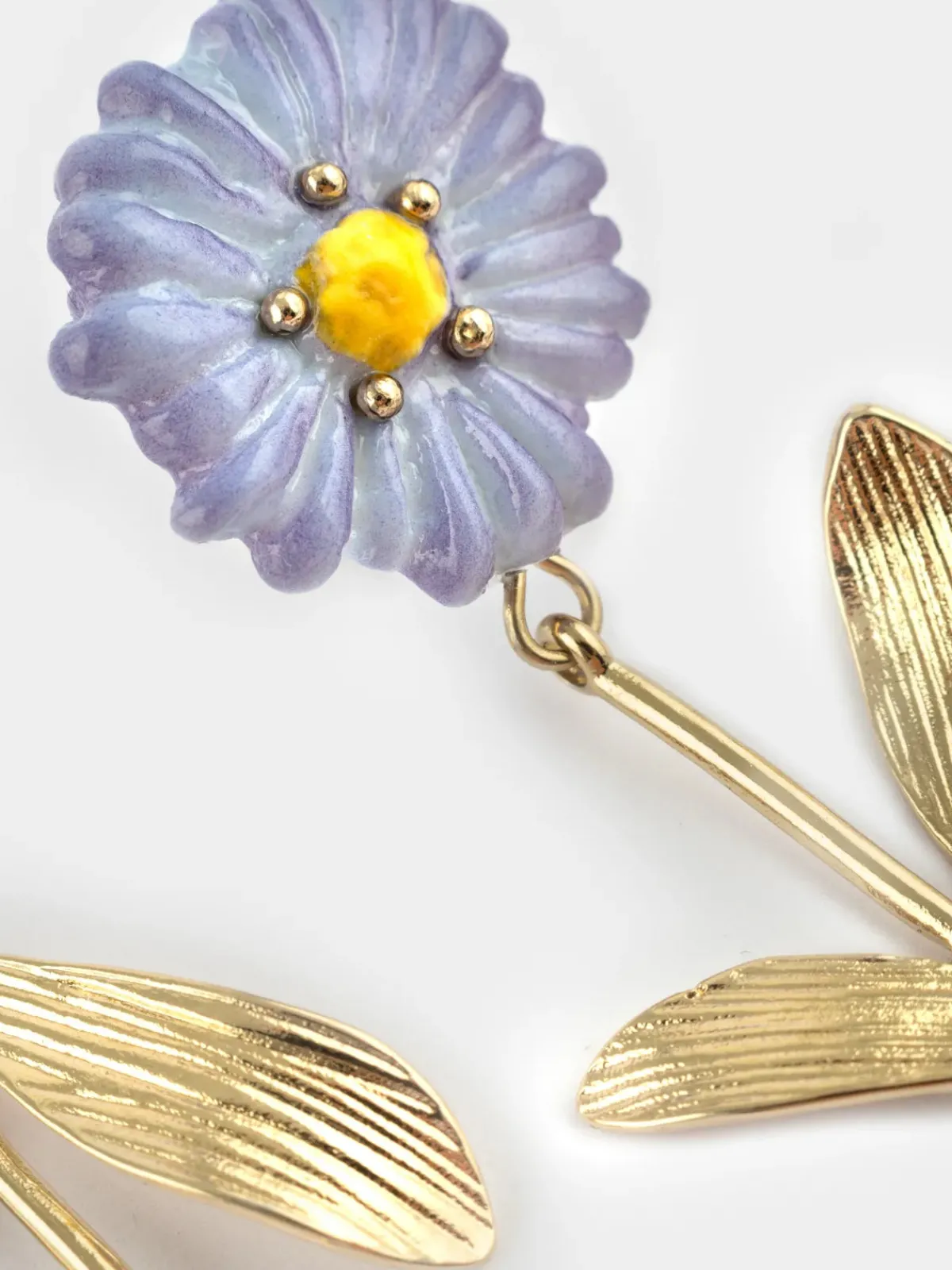 Boucles d'oreilles pendantes anémone bleue>NACH BIJOUX Online