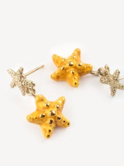 Boucles d'oreilles pendantes étoile de mer jaune>NACH BIJOUX Outlet