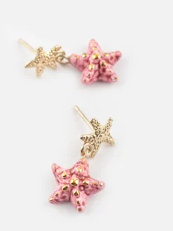 Boucles d'oreilles pendantes étoile de mer rose>NACH BIJOUX Best
