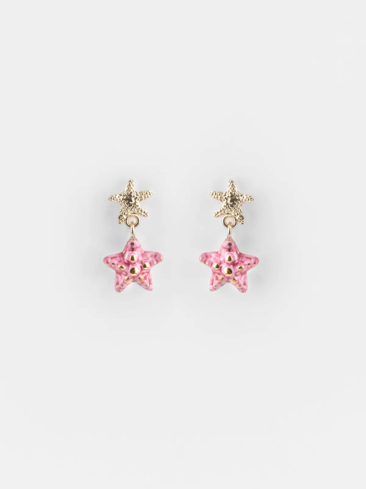 Boucles d'oreilles pendantes étoile de mer rose>NACH BIJOUX Best