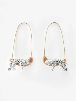 Boucles d'oreilles pendantes léopard blanc sur sa branche>NACH BIJOUX Sale