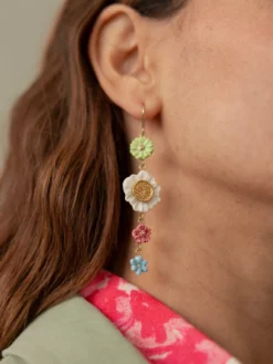 Boucles d'oreilles pendantes à fleurs>NACH BIJOUX