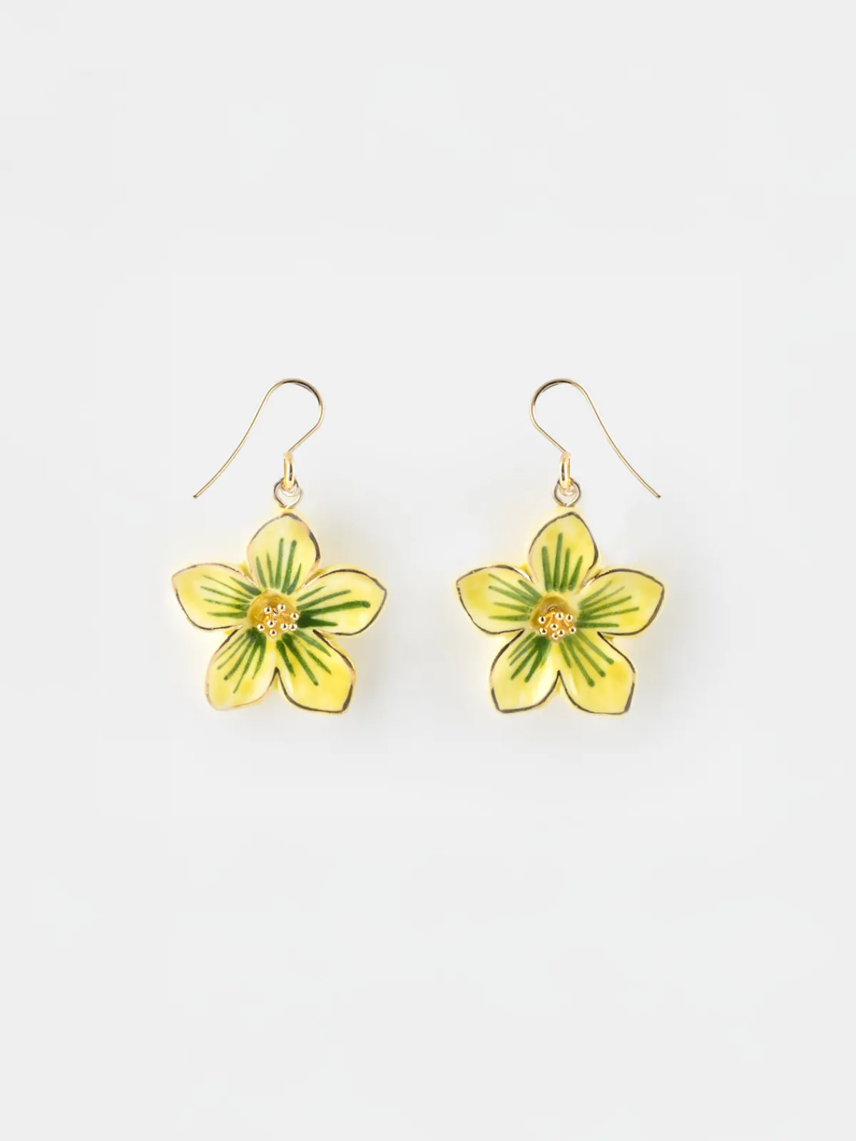 Boucles d'oreilles pendantes fleur jaune>NACH BIJOUX Clearance