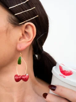 Boucles d'oreilles pendantes cerises - Chérie Cherry>NACH BIJOUX Online